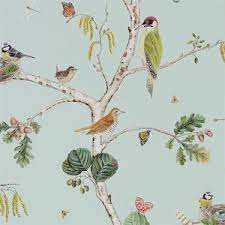 behang sanderson woodland chorus woodland walk behangpapier collectie 215706 luxury by nature woodland wallpaper cream wallpaper bird wallpaper