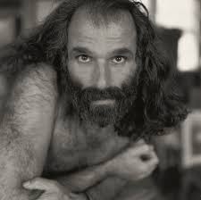 Bearded man with long hair, shirtless" by Tom Antonik