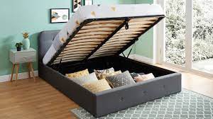 Lit Coffre 140x190 Gris Anthracite Avec Sommier A Lattes
