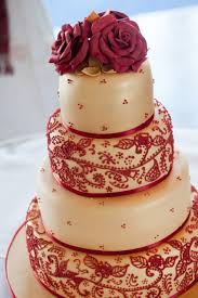Gold And Red Indian Inspired Henna Wedding Cake Indian Cake Golden Wedding Cake Henna Wedding Cake