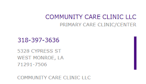 For all of your eye care needs, the eye clinic of monroe in monroe, la, offers routine eye exams, glaucoma testing, eyeglass prescriptions, and much more. 1265671754 Npi Number Community Care Clinic Llc West Monroe La Npi Registry Medical Coding Library Www Hipaaspace Com C 2021