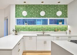 tile backsplash integrating window sill