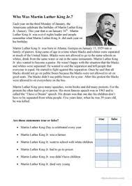 Martin luther king activities worksheets | martin luther king jr. English Esl Martin Luther King Worksheets Most Downloaded 21 Results
