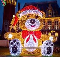 Christmas Holiday Decoration Outdoor Large 3D Teddy Bear Motif Lights