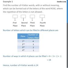Others love mathematics so much they become engineers after graduation. Example 1 Find Number Of 4 Letter Words Formed From Rose