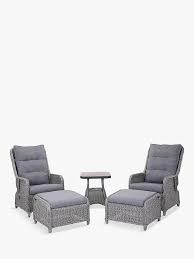 Recliner chair is a comfortable and popular seating option for many american living rooms. Lg Outdoor Salzburg 2 Seat Garden Side Table Reclining Chairs With Footstools Set Dove Grey
