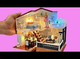 4 Diy Miniature Dollhouse Rooms Two Storey Dollhouse Barbie Toy Dollhouse Youtube Dollhouse Toys Barbie Toys Dollhouse Miniatures