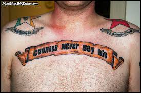 Small hammer and sickle tattoo. Start Of A Goonies Chestpiece Bme Tattoo Piercing And Body Modification News