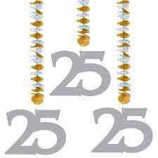 Tuf Tuf Decoratie Spiraal 25 Jaar Getrouwd 3 Stuks Versiering