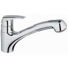 You already decided for a grohe kitchen tap, but you still need some parts for the installation or a spare part for your sink mixer? Grohe Eurodisc Single Handle Pull Out Sprayer Kitchen Faucet In Starlight Chrome The Home Depot Canada