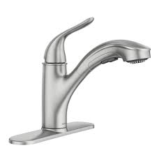Moen Brecklyn Single Handle Pull Out Sprayer Kitchen Faucet With Power Clean In Spot Resist Stainless 87557srs The Home Depot Moen Kitchen Faucet Kitchen Sink Faucets Faucet Repair