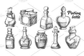 Collection Of Different Potion Bottle Drawing How To Draw Hands Potion Bottle
