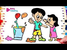 This holi ask them to color pichkari coloring page for kids. Colouring Children Playing Holi Happy Holi Kids Colouring Pages For Kids Learning Colors Kids Youtube In 2021 Drawing For Kids Happy Holi Happy Holi Wallpaper
