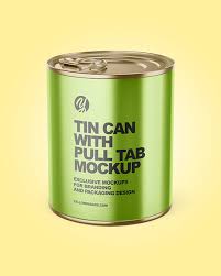 Download Tin Can With Pull Tab Mockup In Can Mockups On Yellow Images Object Mockups PSD Mockup Templates