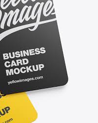 Free psd mockup of square business cards psd mockup. Two Business Card Mockup In Stationery Mockups On Yellow Images Object Mockups