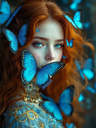 Ornate Serenity: A Butterfly Among Blossoms”**