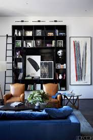 Blue Black And Cognac Colored Living Room Minimalist Living Room Decor Minimalist Living Room Living Room Designs
