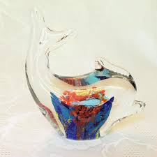 Make sure to get your name on the list for stained glass and mosaic classes in the new year. Dolphin Art Glass Figurine Paperweight Aunt Gladys Attic