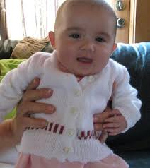 Machine Knitting Infant V-neck Sweaters Pattern Sizes 6 Months to 4T