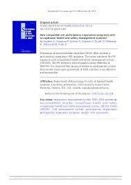 Learn about the movement and how to prevent workplace discrimination. Pdf How Compatible Are Participatory Ergonomics Programs With Occupational Health And Safety Management Systems Mark Pagell Academia Edu
