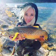 A Great Tiger Trout Caught On Fly By Erica Outdoors Cheers Fly Fishing Trout Fishing Fly Fishing Women