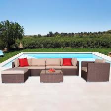 Our service techs are professional and knowledgeable about everything needed to keep your pool running and crystal clear. 7 Piece Outdoor Furniture Sectional Sofa Wicker Patio Furniture Sets With 6 Sofa Glass Coffee Table And 2 Pillows Garden Conversation Set For Poolside Backyard Porch Lawn Pool Q1487 Walmart Com Walmart Com