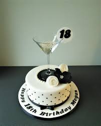 18th Birthday Black And White Cake Design 18th Birthday Cake Black And White With Cocktail Glass Cake Designs Birthday Alcohol Birthday Cake 19th Birthday Cakes