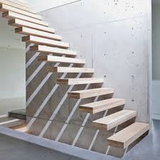 The new style features paint grade (painted white) trim on the risers and skirt of the staircase as opposed to the traditional stained wood. Random Inspiration 50 Architecture Cars Girls Style Gear Concrete Stairs Floating Staircase Floating Stairs