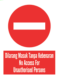 Logo Simbol Dilarang Masuk Tanpa Kebenaran