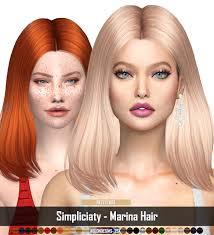 Simpliciaty Marina Hair Retexture Ruchell Cc S Sims Hair Sims Womens Hairstyles