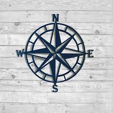 Nautical Compass Rose Metal Wall Decor 100 Color Choices Outdoor Metal Art Metal Wall Art Beach House Decor Nursery Decor Lake House Compass Wall Decor Outdoor Metal Art Nautical Wall Art