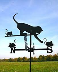 Katze Und Maus Wetterfahne Aus Stahl Klein Schwarz 72 Cm Katzen Fahnen Maus
