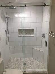 Brush your teeth for two minutes, twice a day. Master Bath Shower White 8 X 20 Hall Blanco Tile Siberian Pearl Brushed Hexagon Shower Floor Seat Diy Bathroom Makeover Bath Remodel Bathroom Shower Design