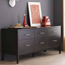 Narrow Leg 6 Drawer Dresser Chocolate Low Dresser Furniture Modern Bedroom Furniture