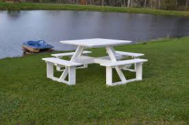 Amish Poly 44 Square Walk In Picnic Table Picnic Table Outdoor Wood Furniture Amish Furniture
