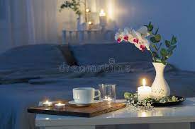 Check spelling or type a new query. Interior Of Bedroom With Flowers And Burning Candles Stock Photo Image Of Lagom Lighting 169421022