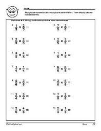 multiply fractions with common denominators worksheets