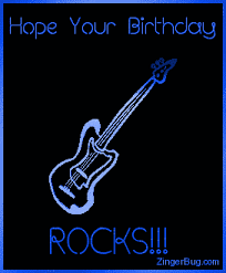 Hope Your Birthday Rocks 3d Guitar Blue Glitter Graphic Comment Happy Birthday Guitar Happy First Birthday Birthday Wishes Gif
