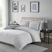 Taking exceptionally soft 400 thread count 100% egyptian cotton fabric, it's then filled with. King Cal King Hayden Reversible Stripe Down Comforter Mini Set Micro Fiber Grey 675716981921 Ebay