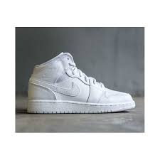 Black And White Jordan 1 Mid Womens Jordan Aj1 Mid Boys Grade School White Aj1 Mid On Feet Air Jordan 1 Mid Gs Aj1 Whole White Zhongbang Female Models 554725 110 Jordan 1 Mid Air Jordans Air Jordan Sneakers