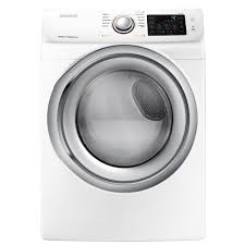 Samsung 7 5 Cu Ft Gas Dryer With Steam In White Electric Dryers Steam Dryer Samsung Electric Dryer