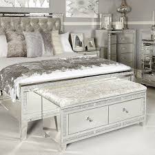 Diamond Glitz 2 Drawer Crushed Velvet Mirrored Bench Picture Perfect Home In 2020 Mirrored Bedroom Furniture Velvet Bedroom King Size Bed Frame