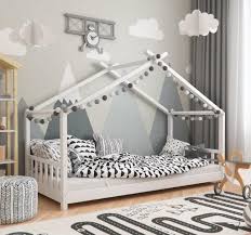 Lit Montessori Blanc Pour Enfant 90x200 Cm Lit Cabane Lit Maison Lit Tipi Bois Massif Lit Enfant En 2020 Chambre Enfant Chambre Bebe Lit Enfant