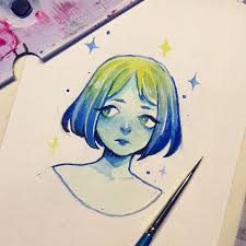 Small Lil Portrait Not In The Mood To Start Any Big Paintings Right Now Flower Art Art Drawings Art