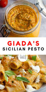 Giada De Laurentiis Sicilian Pesto Sauce Giadzy Recipe Giada Recipes Food Network Recipes Italian Recipes