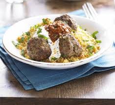 Add the pepper, courgette, chickpeas, coriander and stock. Arabic Food Recipes Moroccan Lamb Meatballs With Harissa Couscous Recipe Couscous Recipes Moroccan Lamb Meatballs Lamb Meatballs