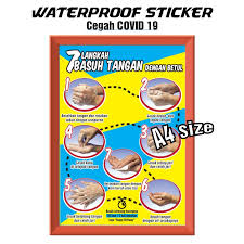 Hari sabtu tanggal 27 februari 2016 jam 11.00 wib. Sticker Cara Cuci Tangan 7 Langkah Cuci Tangan Shopee Malaysia
