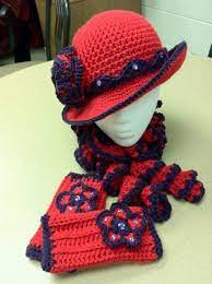Red Hat Ladies Society Set Hat Curly Scarf And Fingerless Gloves Red Hat Society Red Hat Ladies Red Hats