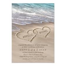 Beach Sand Hearts Elegant Tropical Modern Wedding Invitation Zazzle Com In 2020 Modern Wedding Invitations Beach Wedding Invitations Wedding Modern