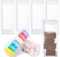 100 PCS Clear PET Plastic Storage Boxes Transparent Present Box Empty  Containers Rectangle Cube Candy Chocolate Cookies Treat Case for ...